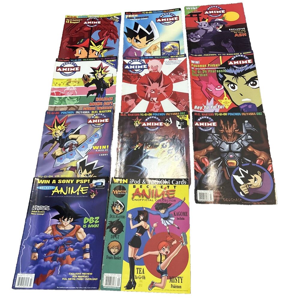 Lot Of 11 Beckett Collector Anime Magazine Y2K  Yu-Gi-Oh